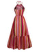 Robe multicolore à rayures arc-en-ciel patchwork nnées 1970