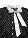 [Prévente] Robe noire à pois et col noué des années 40