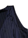 Robe bleue plissée rayures et ceinture années 1960