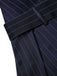 Robe bleue plissée rayures et ceinture années 1960