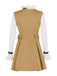 2PCS Ensemble de costume Megan kaki col volants des années 1960