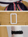 2PCS Ensemble de costume Megan kaki col volants des années 1960