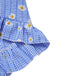 Robe bleue à carreaux épaules dénudées années 1950