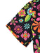 [Prévente] Robe noire à col nœud et motif floral hippie des années 1960
