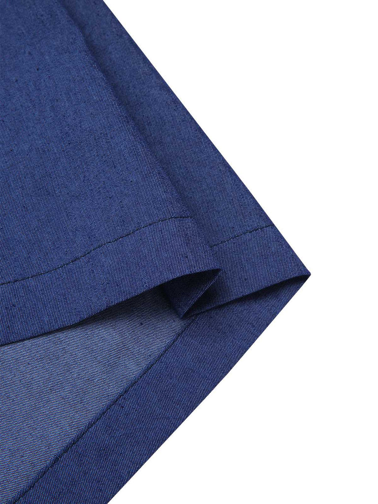 [Prévente] Robe bleue en pur coton à revers années 1960