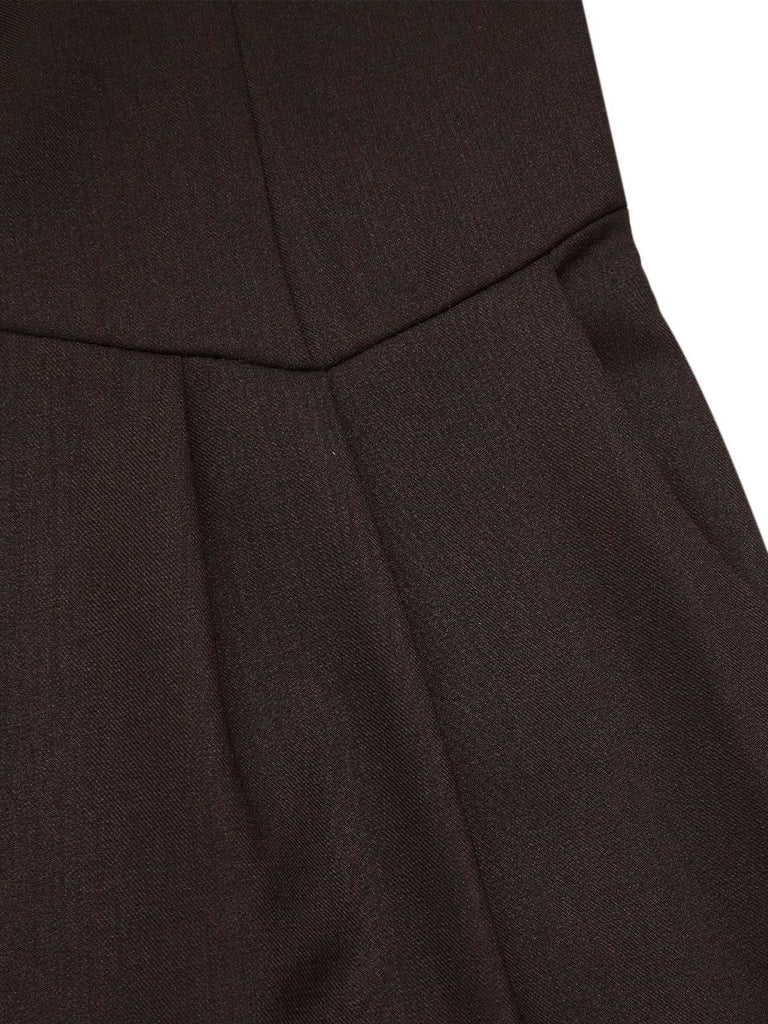 Pantalon à bretelles marron foncé à bretelles boutonné années 1950