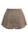 2PCS Gilet et jupe plissés à carreaux vichy marron des années 1960