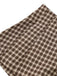 Jupe plissée à carreaux vichy marron des années 1960