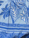 2PCS Haut et short bleus à fleurs fendus sur le devant années 1960