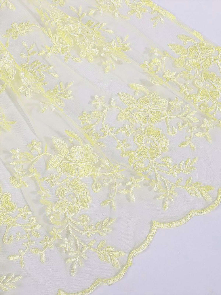 2PCS robe verte à motifs florauxet tablier brodé années 1950