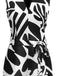 Combinaison ceinturée noire et blanche à motif de plantes des années 1950
