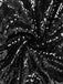 Robe noire à bretelles spaghetti et paillettes nouées dans le dos des années 1930
