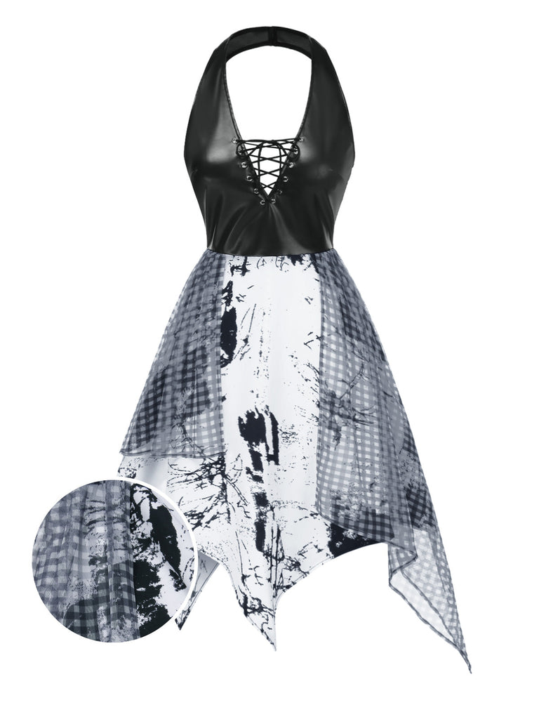 [Prévente] Robe graffiti en cuir steampunk des années 1980