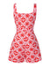 Combishort rose totem soleil boutonnée années 1950