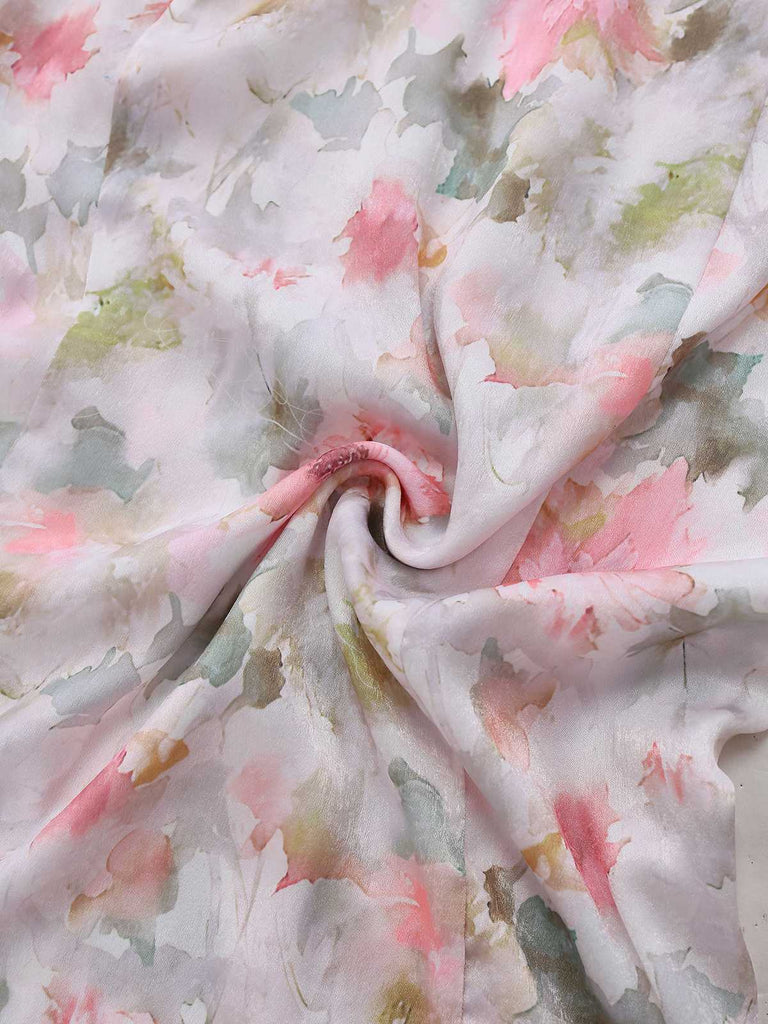 [Prévente] Robe sirène beige col oblique fleurs peint des années 1930