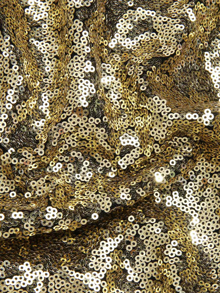 [Prévente] Robe dorée paillettes et épaules dénudées années 1950