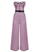 [Prévente] Combinaison rose bustier à pois et carreaux années 1930