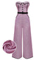 [Prévente] Combinaison rose bustier à pois et carreaux années 1930
