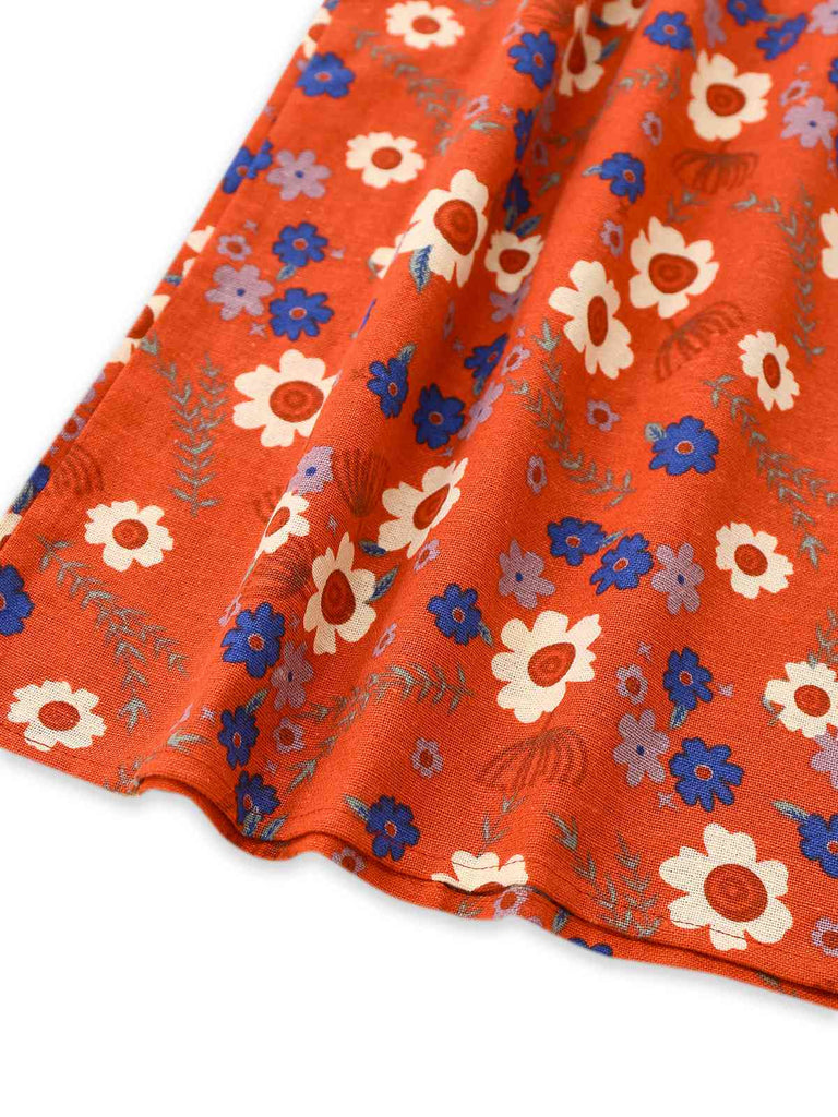 Combinaison fleurs en coton sans manches années 1950