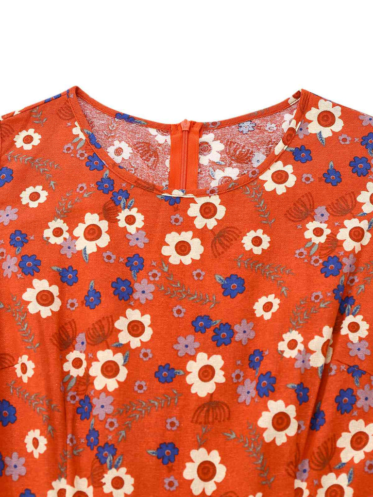 Combinaison fleurs en coton sans manches années 1950
