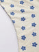 Robe à fleurs bleu et abricot larges bretelles col V profond des années 1960