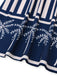 Combinaison bleue à rayures verticales et palmiers des années 1930