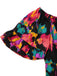 Combishort multicolore motifs abstraits à volants épaules dénudées années 1960
