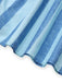 2PCS Haut rayures bleues col carré et jupe froncée des années 1950