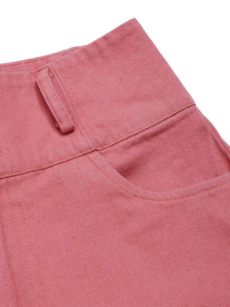 [Prévente] 2PCS chemisie tulipe rose et pantalon à boutons années 50