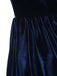 [Prévente] Robe en velours bleu col carré et tablier à carreaux années 50