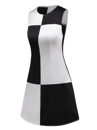 Robe bloc de couleur noire et blanche années 1960