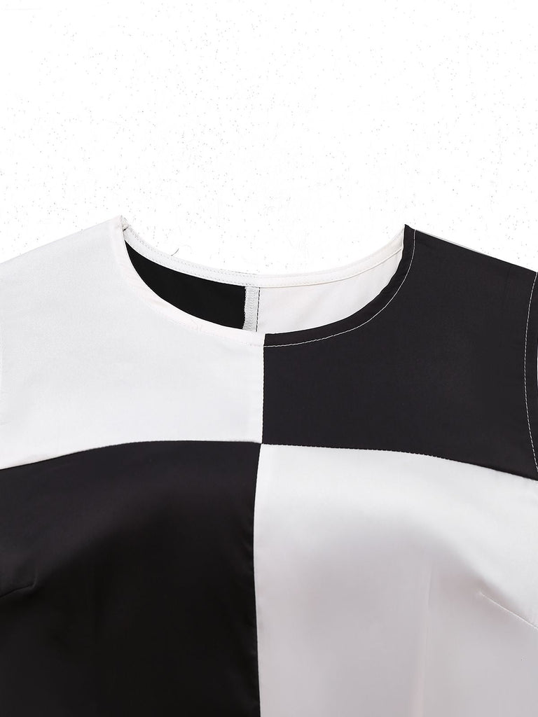[Prévente] Robe color block noire et blanche années 1960