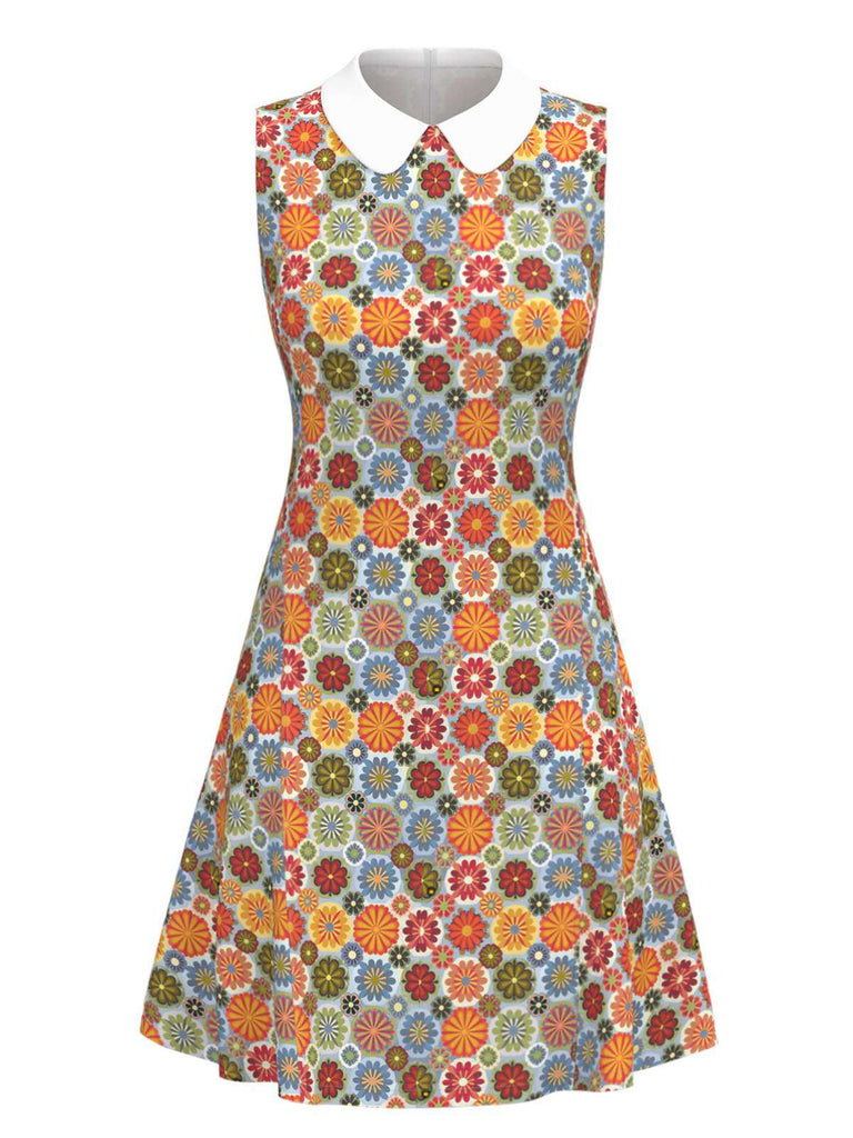 [Prévente] Robe orange col claudine marguerite des années 1960