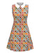 [Prévente] Robe orange col claudine marguerite des années 1960