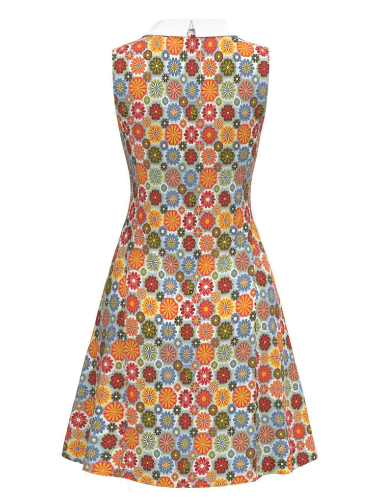 [Prévente] Robe orange col claudine marguerite des années 1960