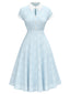 [Prévente] Robe bleue roses brodée à revers années 1940