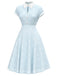 [Prévente] Robe bleue roses brodée à revers années 1940