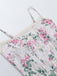 Haut corset rose à bretelles spaghetti florales des années 1950