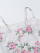 Haut corset rose à bretelles spaghetti florales des années 1950