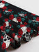 Robe noire licou à motif crânes et roses Halloween années 1950