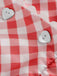 Robe rouge à carreaux vichy et col en V des années 1950