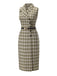 [Prévente] Robe à carreaux boutonnée à revers vert pois des années 1960