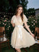 Robe de cocktail champagne en tulle satiné 1950s