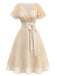 [Prévente] Robe de cocktail champagne en tulle satiné années 1950