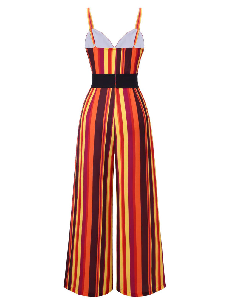 [Prévente] Combinaison rayée style hippie ceinture années 1950