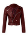 Veste courte en cuir à revers et fermeture éclair des années 1980