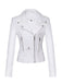 Veste en cuir suédé à revers uni années 1980