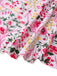 Robe fleurie rose manches volantées col V des années 1940