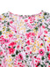 Robe fleurie rose manches volantées col V des années 1940