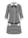 [Prévente] Robe rayée noire et blanche taille basse avec nœud années 1960